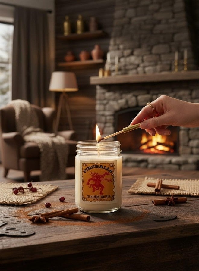 S&M Candle Factory شمعة فايربولز برائحة القرفة والويسكي ~ "شمعة بالمكسرات" ~ شمعة مصنوعة من شمع الصويا الطبيعي الفاخر ~ شمعة ساخرة ~ معطرة للغاية (برطمان 12 أونصة) - Image 3